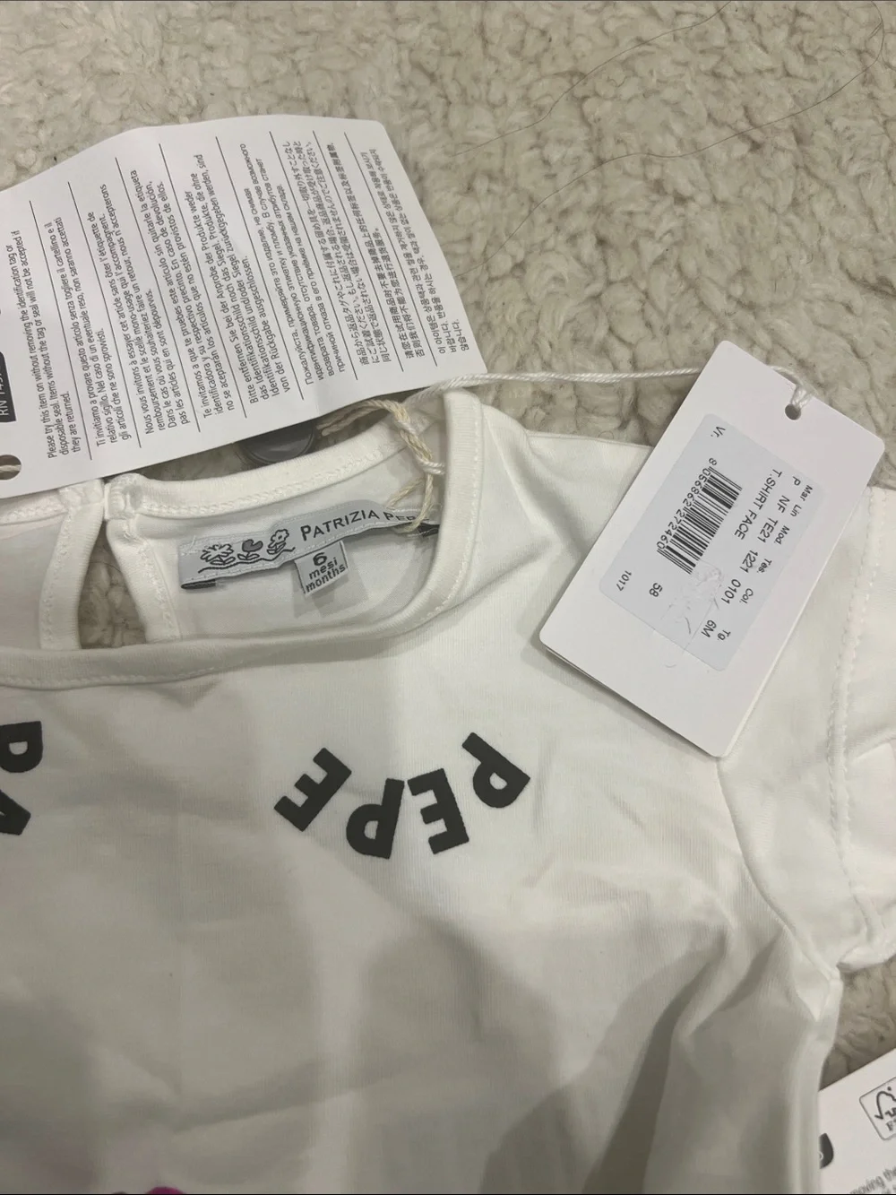 Patrizia Pepe White Crop Tee with Navy Shorts Kids Matching Set